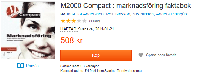  M2000 Compact : marknadsföring faktabok av Jan-Olof Andersson, Rolf Jansson, Nils Nilsson, Anders Pihlsgård 9789147096060