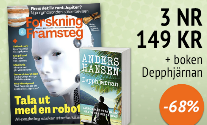 Forskning & Framsteg 3 nr 149 kr + boken Depphjärnan